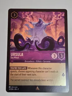 Ursula Sea Witch 37/204 Rare : Foil NM - Disney Lorcana Fabled - Image 1