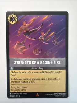 Strength of a Raging Fire 201/204 Rare Rise of the Floodborn Disney Lorcana NM - Image 1