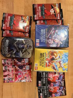 One Piece lot 4x Op-13 2x Op-16 2x Eb03 Sabo Tin Double Pack Set 9/10 - Image 1