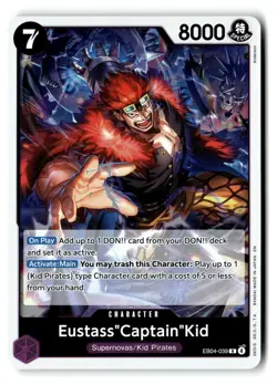 Eustass"Captain"Kid EB04-039 Rare The Azure Sea's Seven One Piece Foil Near Mint - Image 1