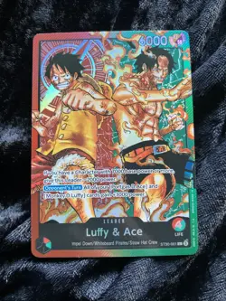Luffy & Ace ST30-001 Leader Card Starter Deck EX 30 One Piece English NM - Image 1