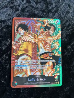 Luffy & Ace ST30-001 Leader Card Starter Deck EX 30 One Piece English NM - Image 2