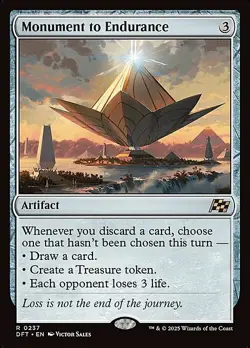 Magic The Gathering MTG MONUMENT TO ENDURANCE Aetherdrift NM Near Mint - Image 1