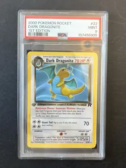 MINT Dark Dragonite, PSA 9, 1st Edition Pokemon Rocket (2000), 22/82 - Image 1
