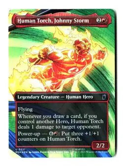 Human Torch Johnny Storm Borderless 321 MTG MSH U NM Foil - Image 1
