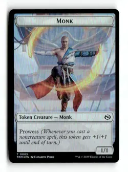 Copy // Monk Double Sided Token 1 // 3 MTG TDM T NM Foil - Image 2