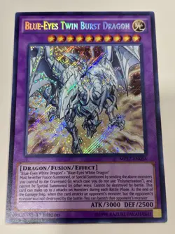 Blue-Eyes Twin Burst Dragon MP17-EN056 Secret Rare 1st Edition Yu-Gi-Oh! LP - Image 1
