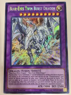 Blue-Eyes Twin Burst Dragon MP17-EN056 Secret Rare 1st Edition Yu-Gi-Oh! LP - Image 3