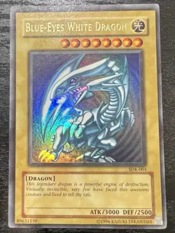 Blue-Eyes White Dragon SDK-001 Unlimited Ultra Rare Yu-Gi-Oh Near Mint Vintage - Image 1