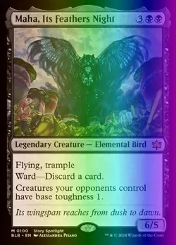 Maha, Its Feather Night -Foil Near Mint MTG Bloomburrow - Image 1