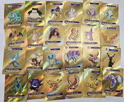 2025 Pokemon Joto Kanto Full House Gold Hit Master Set Stickers Rare Lot - Image 1