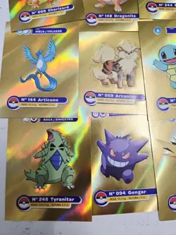 2025 Pokemon Joto Kanto Full House Gold Hit Master Set Stickers Rare Lot - Image 2