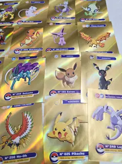 2025 Pokemon Joto Kanto Full House Gold Hit Master Set Stickers Rare Lot - Image 3