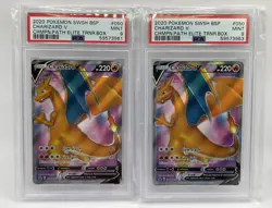 2 X Pokemon Charizard V Black Star Promo SWSH050 PSA 9 - Image 1