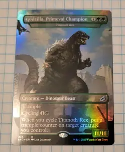 MTG Godzilla, Primeval Champion - Titanoth Rex - Ikoria FOIL 377 U IKO - Image 1