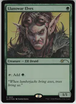 MTG Llanowar Elves Rainbow Foil NM Secret Lair Drop Series Magic 1553 - Image 1