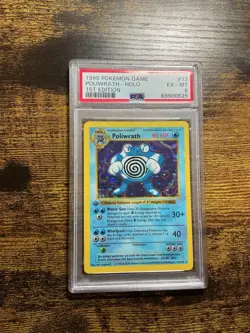 1999 Pokemon Base Set Shadowless 1st Edition Holo Poliwrath #13 PSA 6 - Image 1