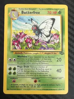 Pokemon TCG Butterfree Jungle 33/64 Regular Unlimited Uncommon VLP - Image 1