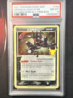 Pokemon Greninja-Gold Star Swsh Black Star Promo #144 PSA 8 Near Mint - Image 2