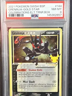 Pokemon Greninja-Gold Star Swsh Black Star Promo #144 PSA 8 Near Mint - Image 4