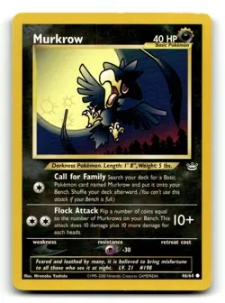 Murkrow 46/64 Common Neo Revelation Pokemon Unlimited MP - Image 1