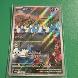 Pokemon Swablu SV04 Paradox Rift 213/182 Holo Illustration Rare Full Art - Image 1