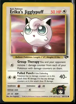 Erika's Jigglypuff 69/132 Common Gym Challenge Pokemon Lightly Played - Image 1