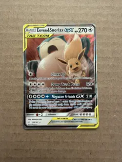 Pokemon TCG Eevee Snorlax GX Team Up Holo Ultra Rare Card 120/181 NM - Image 1