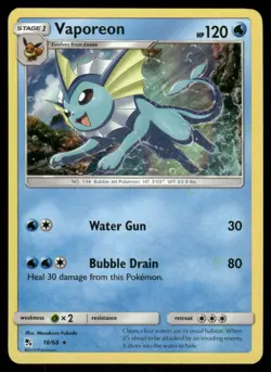 Pokemon Cards Vaporeon 18/68 Hidden Fates Holo Rare NM *2 - Image 1