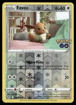 Pokemon Cards Eevee 054/078 Reverse Holo Pokemon GO Common NM - Image 1