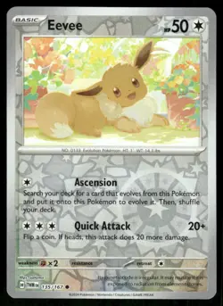 Pokemon Cards Eevee 135/167 Reverse Holo Twilight Masquerade Common NM - Image 1