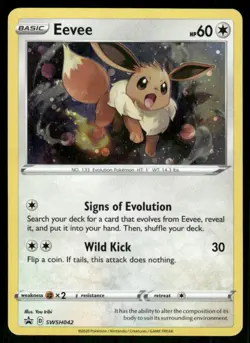 Pokemon Cards Eevee SWSH042 Holo Sword & Shield Promo Holo Promo NM - Image 1