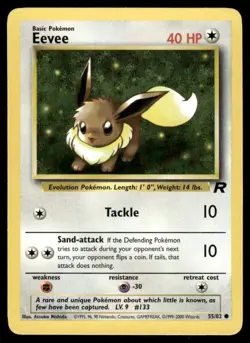 Pokemon Cards Eevee 55/82 Team Rocket Common NM *2 - Image 1