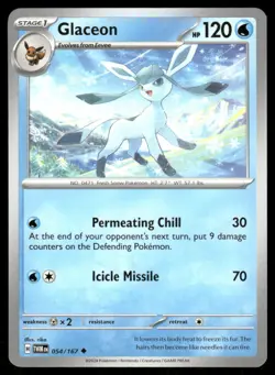 Pokemon Cards Glaceon 054/167 Twilight Masquerade Uncommon NM - Image 1