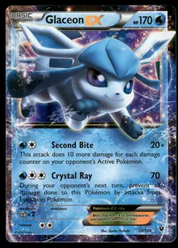 Pokemon Cards Glaceon EX 20/124 Fates Collide Holo EX Rare NM - Image 1