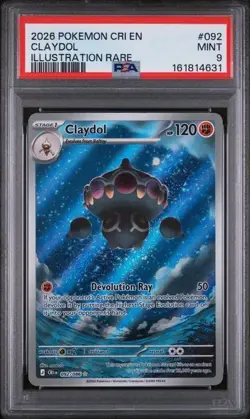 Pokemon TCG Claydol 92/86 Chaos Rising EN Illustration Rare PSA 9 LOW POP - Image 1
