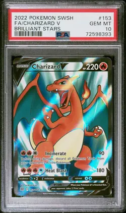 2022 Pokemon Brilliant Stars Charizard V 153/172 PSA 10 - Image 1