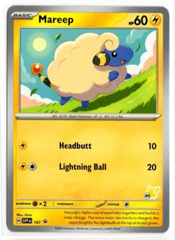 Pokemon Battle Academy 2024 Pikachu Deck #45 Black Star Promo SVP107 Mareep - Image 1