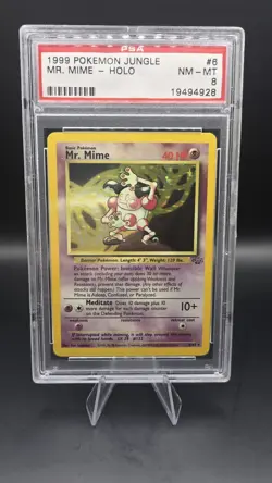Mr. Mime 6/64 — PSA 8 (NM–MINT) — Jungle Set — Vintage Holo Rare Pokemon Card - Image 1