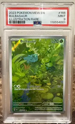 2023 POKEMON MEW EN-151 ILLUSTRATION RARE BULBASAUR PSA 9 MINT - Image 1