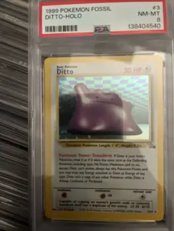 1999 Pokemon Fossil Ditto Holo Psa 8 - Image 1