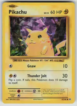 Pikachu (Cracked Ice Holo) 35/108 Holo Rare Deck Exclusives Pokemon MP - Image 1