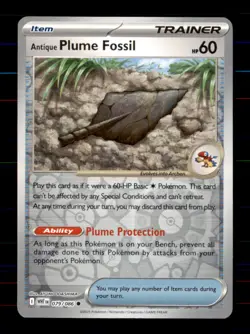 Antique Plume Fossil 079/086 Common White Flare Pokemon Reverse Holo Near Mint - Image 1