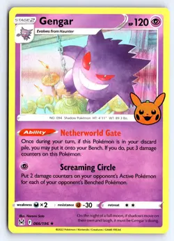 Gengar (2022 Copyright Date) 066/196 Holo Trick or Trade BOOster 2023 Pokemon NM - Image 1