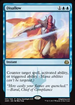 x1 Disallow R MTG Aether Revolt M/NM, English - Image 1