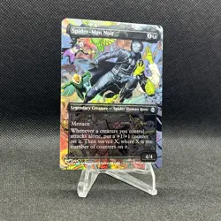 Spider-Man Noir Borderless Scene Card MTG Marvel's Spider-Man Foil #204 - Image 3