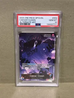 PSA 10: 2025 ONE PIECE - Royal Blood #002 - CAESAR CLOWN (Leader) Alt Art - Image 1