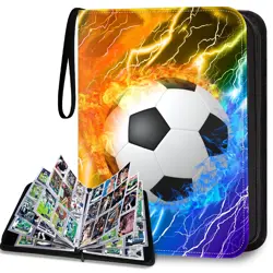 Soccer Card Binder 9 Pocket with 50 Sleeves Fits 900 Cards Display Storage - Image 1