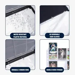Soccer Card Binder 9 Pocket with 50 Sleeves Fits 900 Cards Display Storage - Image 5