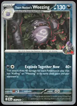 TEAM ROCKET'S WEEZING 126/182 UNCOMMON DESTINED RIVALS POKEMON REVERSE HOLO LP - Image 1